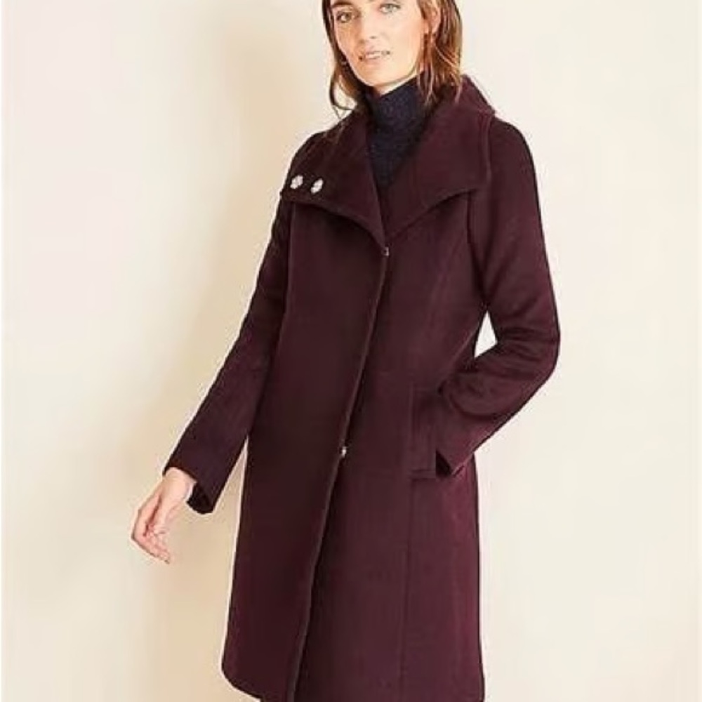 Ann Taylor Deep Burgundy Wool Coat